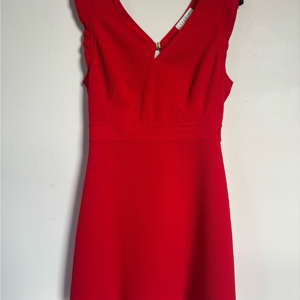 Sandro Paris Red A-Line Mini Dress